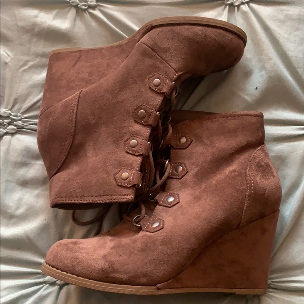 Faux Suede Wedges